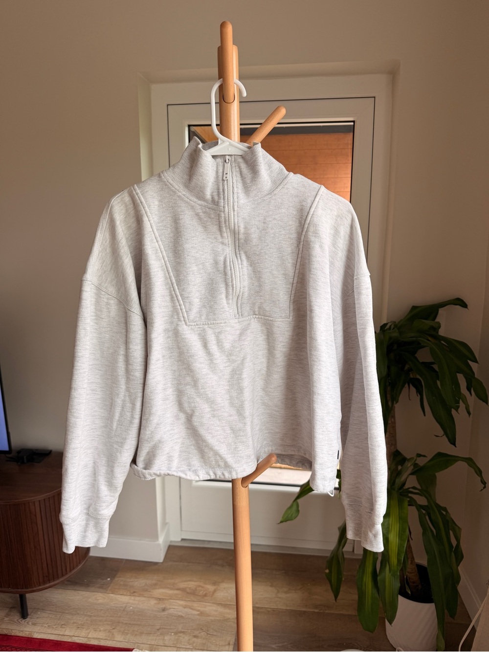 Cotton On Light Gray Half-Zip Turtleneck Sweatshirt